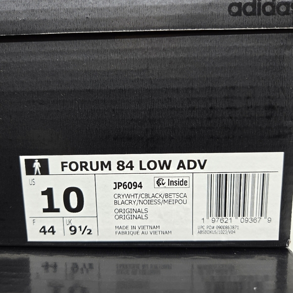 New adidas Forum 84 Low ADV Crystal White Black Scarlet Men's Shoes Size 10 - Picture 8 of 8